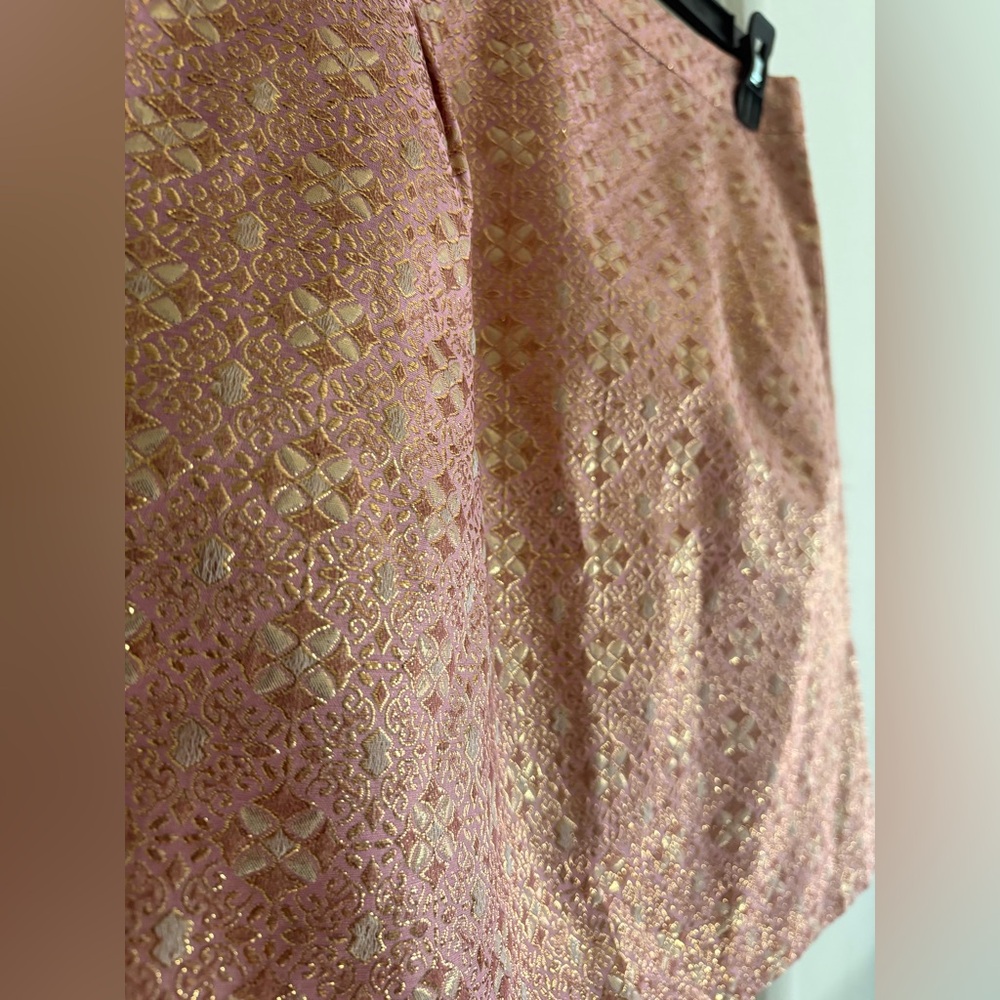 J. Crew Pink and Gold Brocade Mini Skirt - Picture 4 of 7